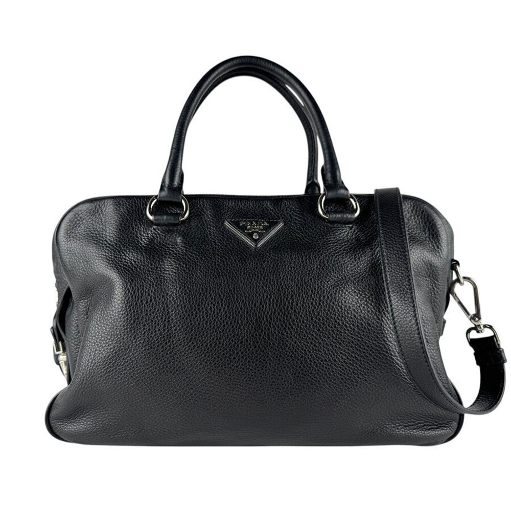 Prada 2way Shoulder Bag Leather Black
